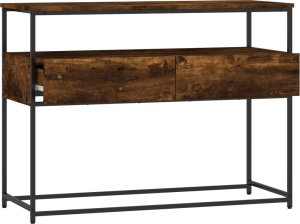 vidaXL Stolik konsolowy, przydymiony dąb, 100x40x75 cm 5