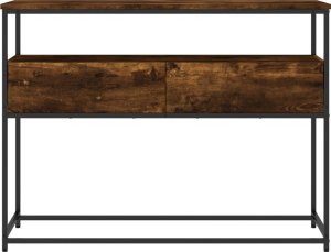 vidaXL Stolik konsolowy, przydymiony dąb, 100x40x75 cm 6