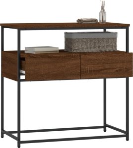 vidaXL Stolik konsolowy, brązowy dąb, 75x40x75 cm 4