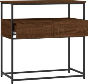 vidaXL Stolik konsolowy, brązowy dąb, 75x40x75 cm 5