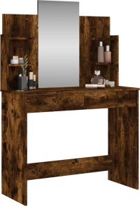 vidaXL Toaletka z lustrem, przydymiony dąb, 96x39x142 cm 3