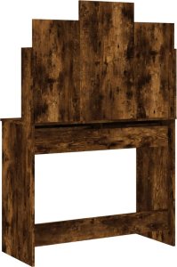 vidaXL Toaletka z lustrem, przydymiony dąb, 96x39x142 cm 7