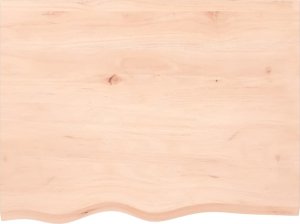 vidaXL Blat do łazienki, 80x60x2 cm, surowe, lite drewno 3
