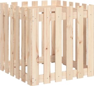 vidaXL Donica ogrodowa z płotkiem, 60x60x60 cm, lite drewno sosnowe 2