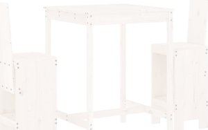 vidaXL 3-cz. zestaw mebli barowych do ogrodu, biały, drewno sosnowe 2