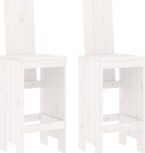 vidaXL 3-cz. zestaw mebli barowych do ogrodu, biały, drewno sosnowe 3