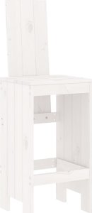 vidaXL 3-cz. zestaw mebli barowych do ogrodu, biały, drewno sosnowe 4