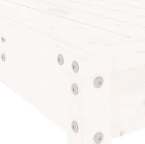 vidaXL 3-cz. zestaw mebli barowych do ogrodu, biały, drewno sosnowe 7