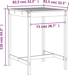 vidaXL 3-cz. zestaw mebli barowych do ogrodu, biały, drewno sosnowe 8
