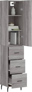 vidaXL Wysoka szafka, szary dąb sonoma, 34,5x34x180 cm 3