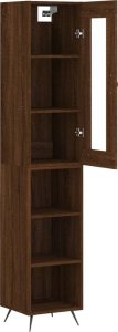 vidaXL Wysoka szafka, brązowy dąb, 34,5x34x180 cm 4