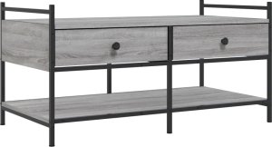 vidaXL Stolik kawowy, szary dąb sonoma, 99x50x50 cm 2