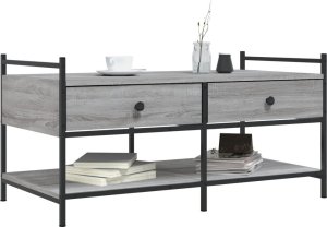 vidaXL Stolik kawowy, szary dąb sonoma, 99x50x50 cm 3