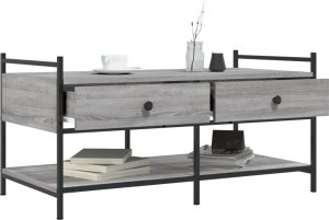 vidaXL Stolik kawowy, szary dąb sonoma, 99x50x50 cm 4