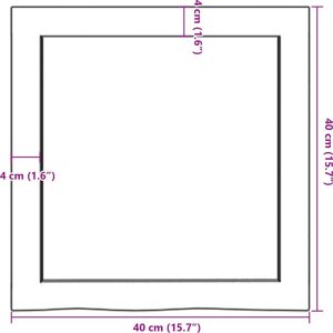 vidaXL Blat do łazienki, 40x40x(2-4) cm, surowe, lite drewno 9