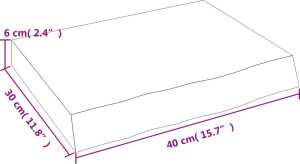 vidaXL Blat do łazienki, jasnobrązowy, 40x30x(2-6) cm, lite drewno 8