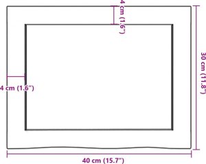 vidaXL Blat do łazienki, jasnobrązowy, 40x30x(2-6) cm, lite drewno 9