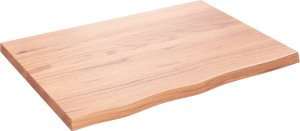 vidaXL Blat do łazienki, jasnobrązowy, 80x60x(2-4) cm, lite drewno 2