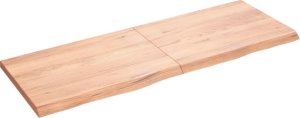 vidaXL Blat do łazienki, jasnobrązowy, 140x50x(2-4) cm, lite drewno 2