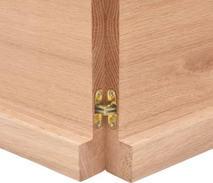 vidaXL Blat do łazienki, jasnobrązowy, 140x50x(2-4) cm, lite drewno 7