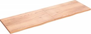 vidaXL Blat do łazienki, jasnobrązowy, 200x60x(2-4) cm, lite drewno 2