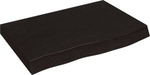 vidaXL Blat do łazienki, ciemnobrązowy, 60x50x(2-4) cm, lite drewno 2