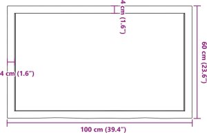 vidaXL Blat do łazienki, ciemnobrązowy, 100x60x(2-4) cm, lite drewno 9