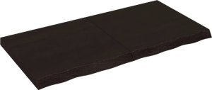 vidaXL Blat stołu, ciemnobrązowy, 120x60x(2-6) cm, lite drewno dębowe 2