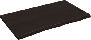 vidaXL Blat stołu, ciemnobrązowy, 100x60x(2-4) cm, lite drewno dębowe 2