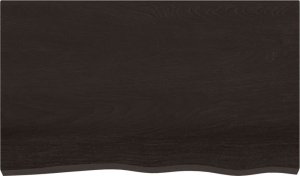 vidaXL Blat stołu, ciemnobrązowy, 100x60x(2-4) cm, lite drewno dębowe 3