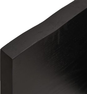 vidaXL Blat stołu, ciemnobrązowy, 100x60x(2-4) cm, lite drewno dębowe 7