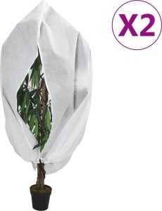 vidaXL Kaptury dla roślin, z suwakiem, 2 szt., 70 g/m, 1,55x1,55 m 1