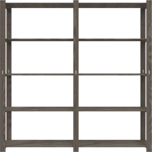 vidaXL Regał z 5 półkami, szary, 170x38x170 cm, lite drewno sosnowe 3