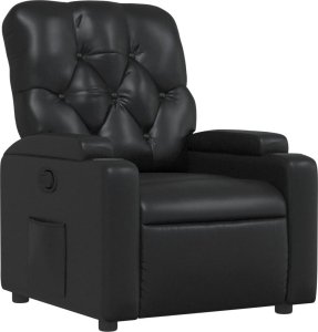 vidaXL Fotel rozkładany, czarny, sztuczna skóra 2