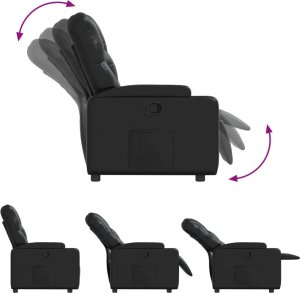 vidaXL Fotel rozkładany, czarny, sztuczna skóra 4