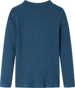 vidaXL Koszulka dziecięca z długimi rękawami, prążkowana dzianina, granat 104 2
