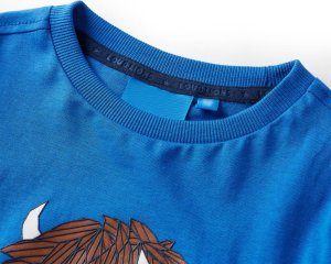 vidaXL Koszulka dziecięca z długimi rękawami, kobaltowoniebieska, 116 3