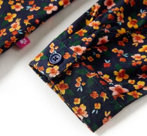 vidaXL Koszulka dziecięca ze stójką, granatowa, 128 5