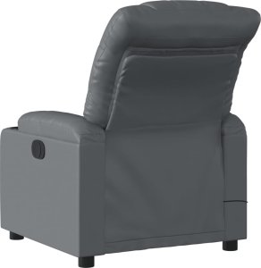 vidaXL Rozkładany fotel masujący, szary, obity sztuczną skórą 4
