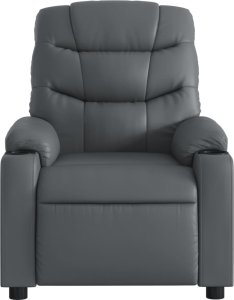vidaXL Rozkładany fotel masujący, szary, obity sztuczną skórą 7