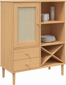 vidaXL Szafka SENJA, imitacja rattanu, brązowa, 90x40x112 cm, sosnowa 3