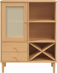 vidaXL Szafka SENJA, imitacja rattanu, brązowa, 90x40x112 cm, sosnowa 5
