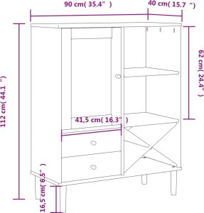 vidaXL Szafka SENJA, imitacja rattanu, brązowa, 90x40x112 cm, sosnowa 10