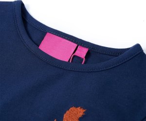 vidaXL Koszulka dziecięca z długimi rękawami, granatowa, 128 3