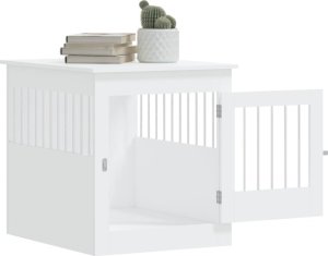 vidaXL Kojec dla psa, biały, 64,5x80x71 cm 5