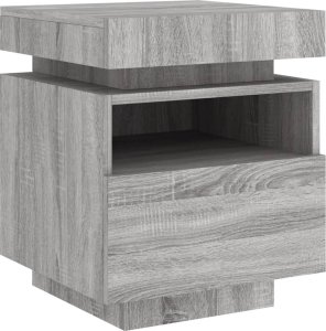 vidaXL Szafka nocna z LED, szary dąb sonoma, 40x39x48,5 cm 5