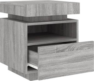 vidaXL Szafka nocna z LED, szary dąb sonoma, 40x39x48,5 cm 6