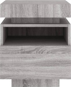 vidaXL Szafka nocna z LED, szary dąb sonoma, 40x39x48,5 cm 7