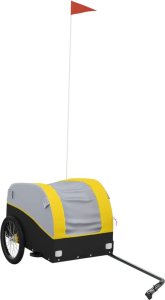 vidaXL Przyczepka rowerowa, czarno-żółta, 30 kg, żelazo 2