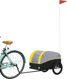 vidaXL Przyczepka rowerowa, czarno-żółta, 30 kg, żelazo 3
